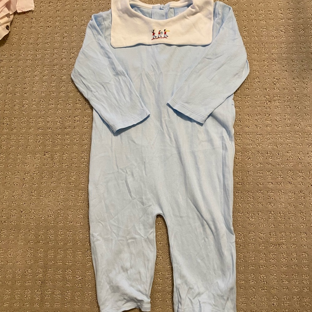 bella bliss Christmas Light Blue Kids One Piece